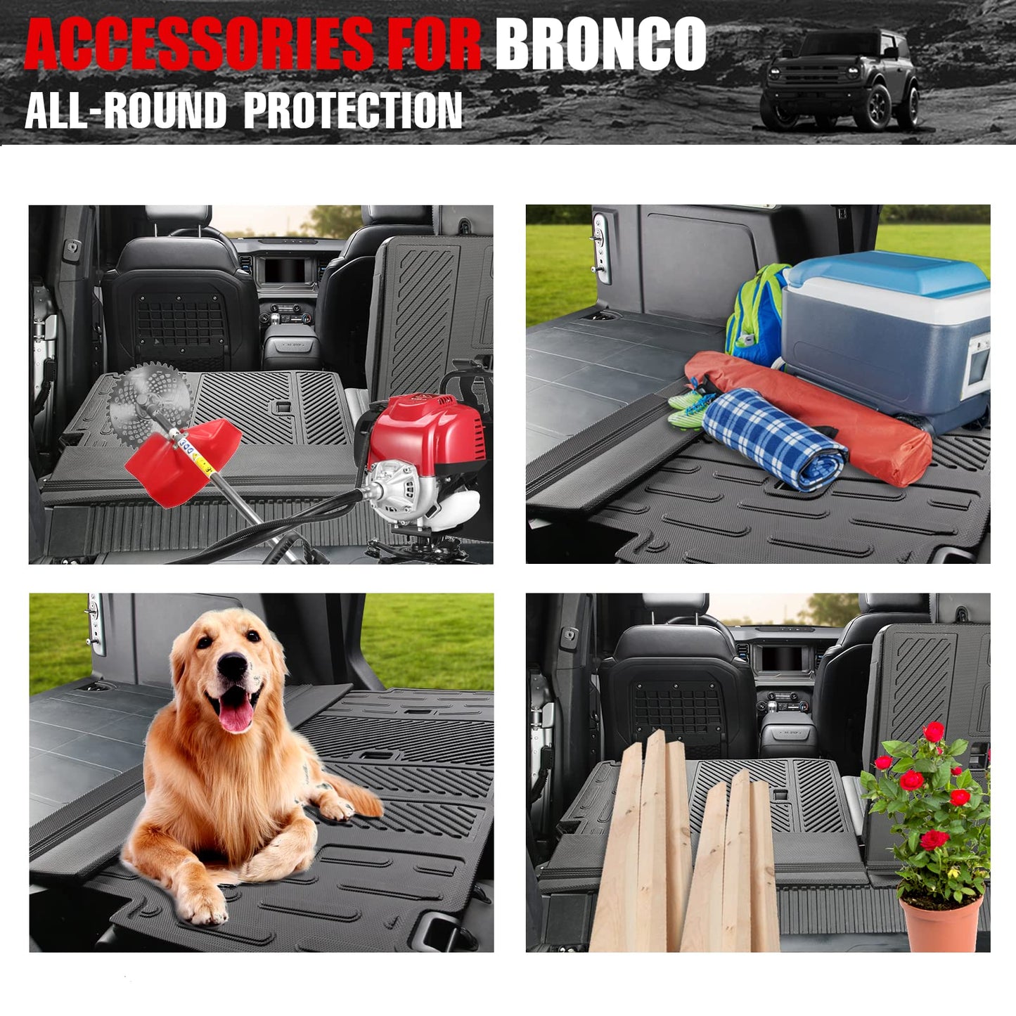 Rear Seat Back Cover Backrest Protector with Dog Seat Liner  for Ford Bronco 2/4 Door 2021 - 2025 (NOT for 2-Door or Bronco Sport)