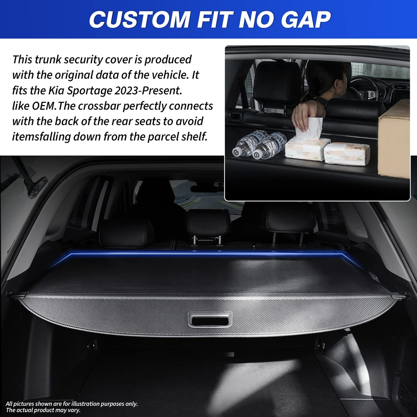Retractable Cargo Cover for 2023 2024 2025 Kia Sportage