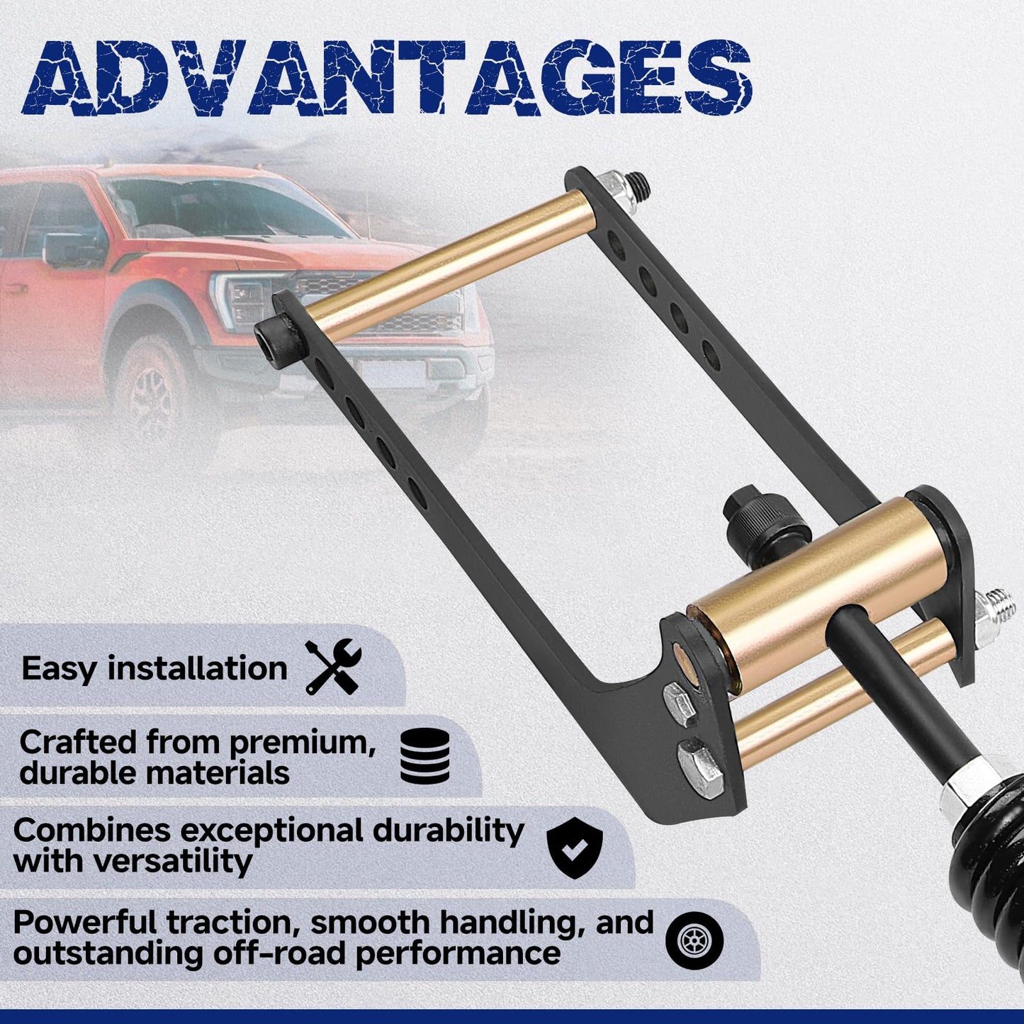 2PCS Heavy Duty Rear Leaf Spring Suspension Enhancement Kit Fit for Ford F150 4WD HD (2009-2023)