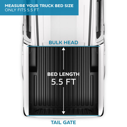 5.5 ft  Soft Roll-Up Truck Tonneau Cover for Ford F-150 2015-2025 - OMOTOR