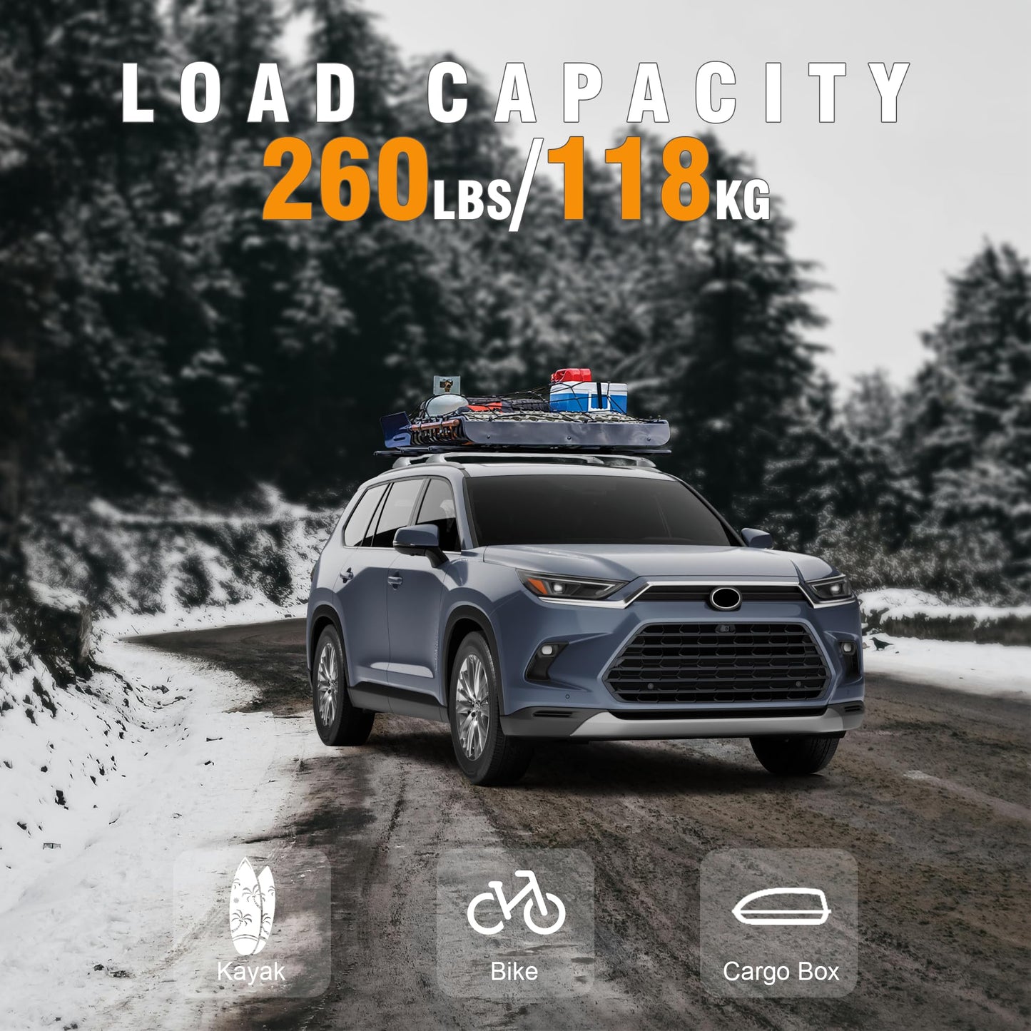 Heavy Duty Upgraded Roof Rack Crossbar Compatible with Toyota Grand Highlander Lexus TX 2024-2026