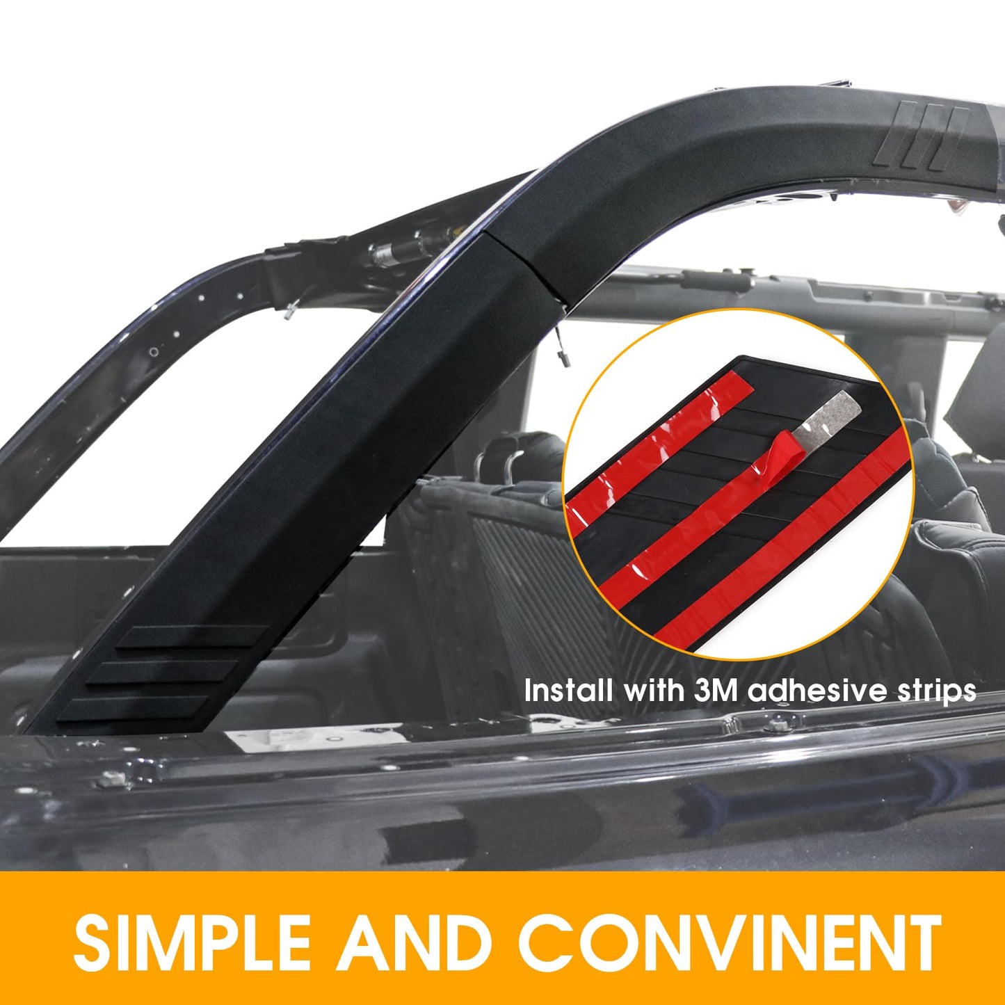 4Pcs D-Pillar Roll Bar Protective Cover Kit fits Ford Bronco 4 Door 2021 - 2026