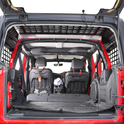 Aluminum Rear Window Panels Molle Cargo Rack Basket for Jeep Wrangler JL 4dr 2018-2026