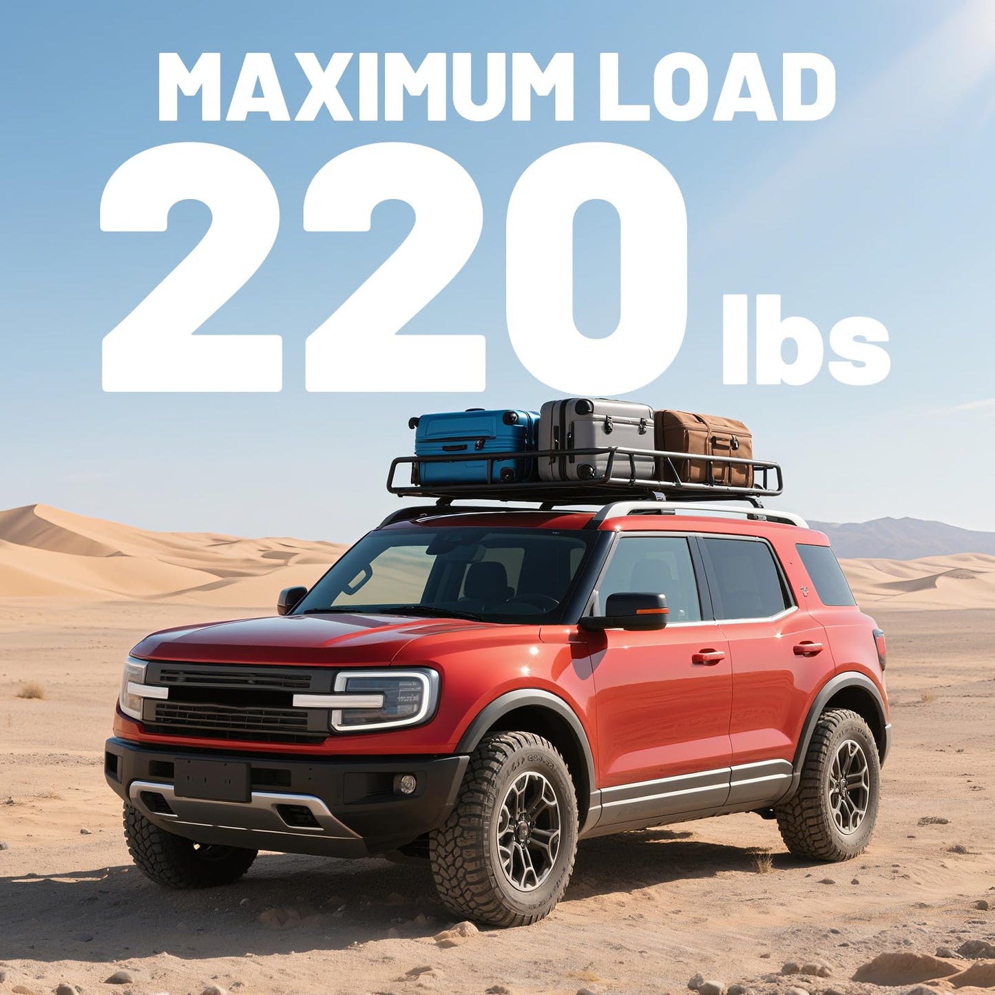 220lb Lockable Roof Rack Cross Bars Compatible with Ford Bronco Sport Base & Bigbend & Outer Banks & Badlands & First Edition 2021 - 2025