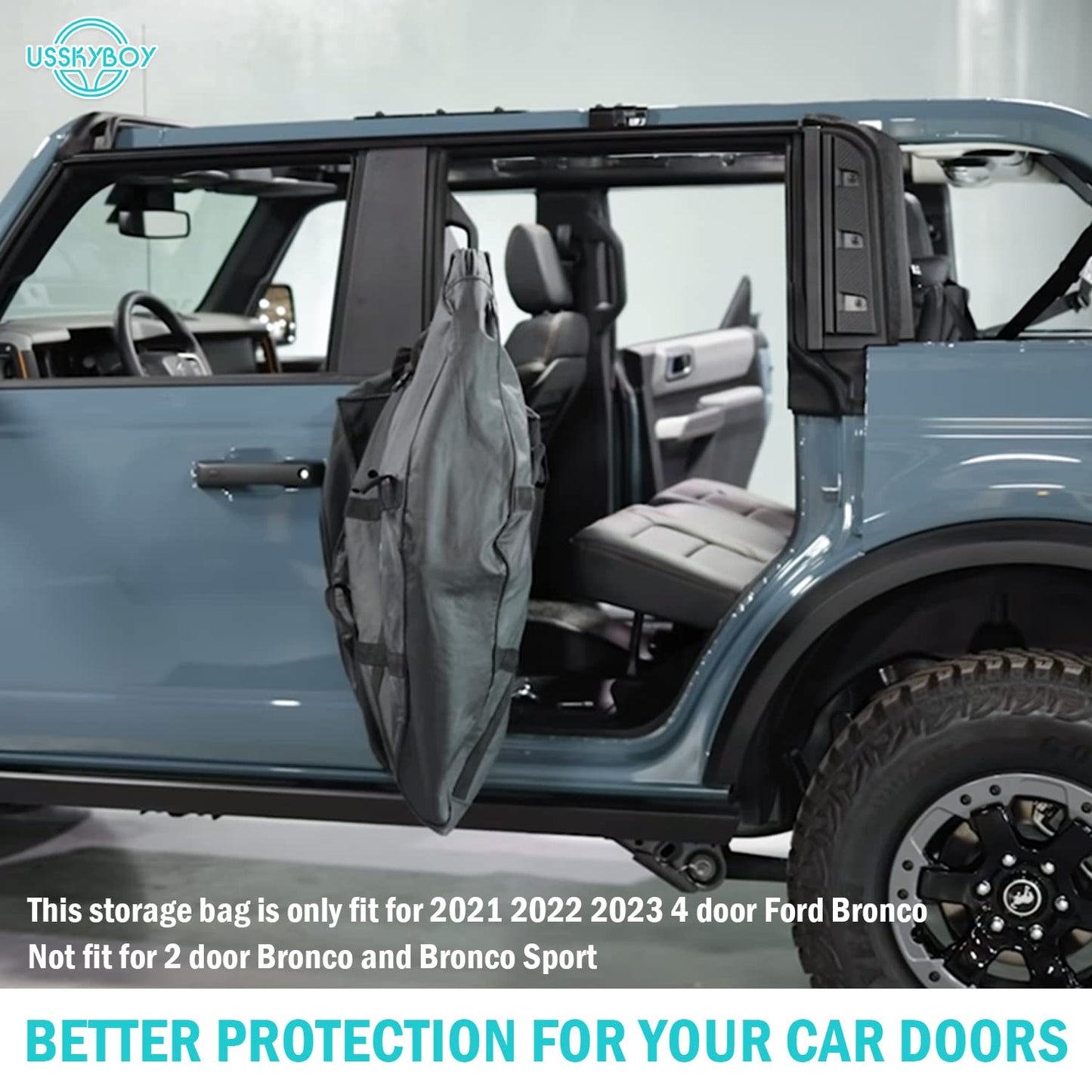 2 Pcs Front Door Storage Bag for Ford Bronco 2021-2024 4-Door