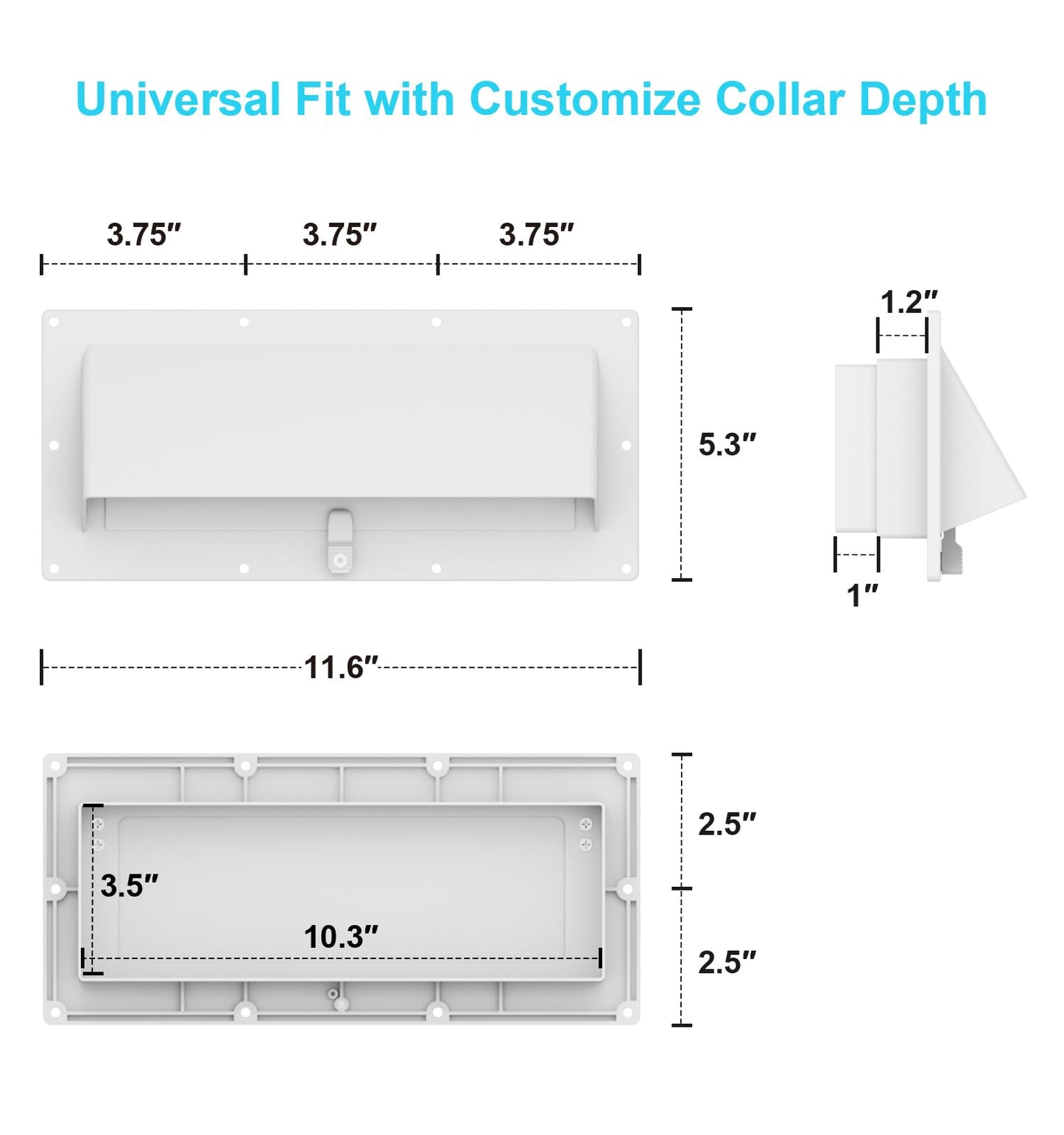 Aluminum RV Exhaust Range Hood Vent Cover for Trailer Motorhome