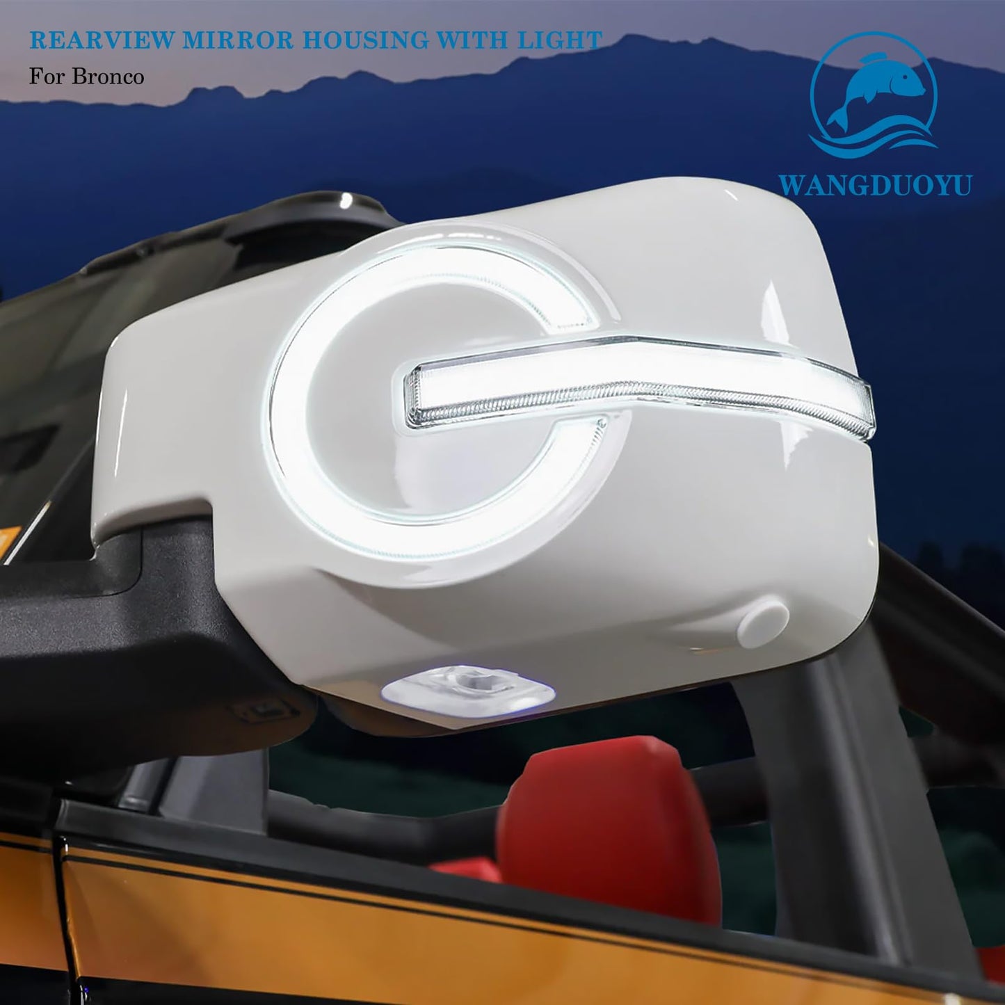 Rearview Mirror Cover Compatible with 2021-2023 Bronco 2/4 Door (Not Sport)