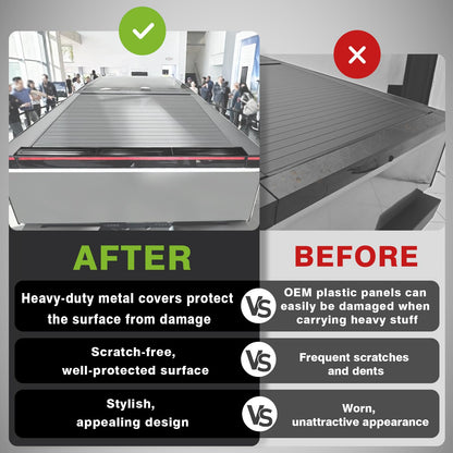 Metal Tailgate Top Protector Cover Compatible with Tesla Cybertruck 2024+ Accessories - OMOTOR