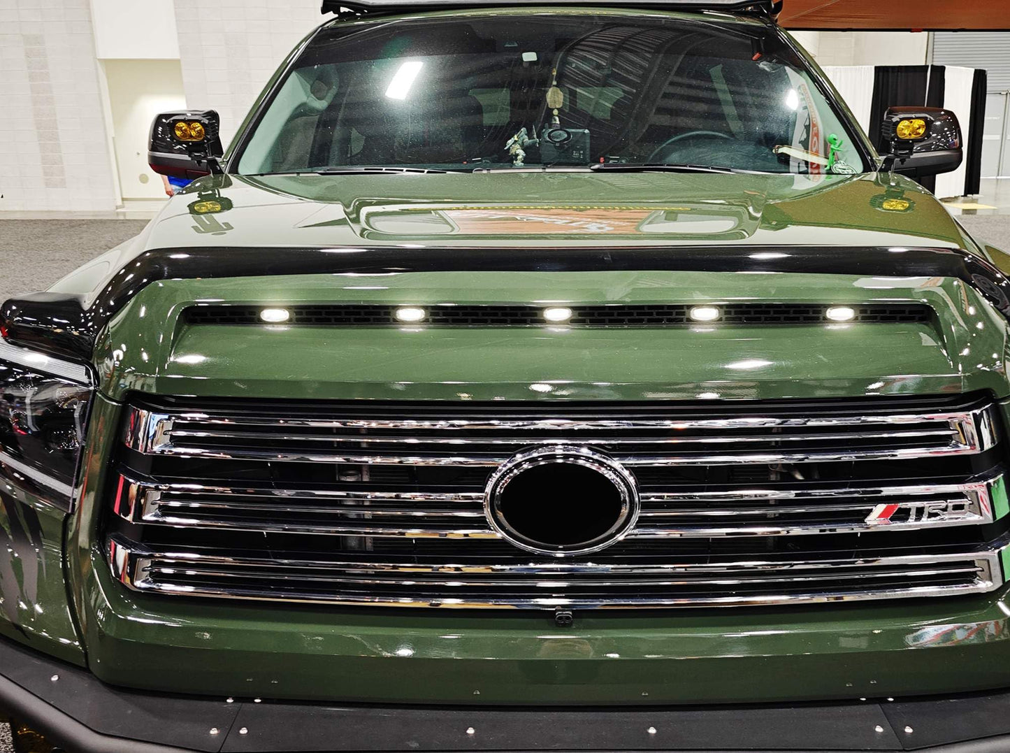 Full LED Front Hood Bulge Insert Replacement Lighting Kit Compatible with Toyota Tundra 2014-2021