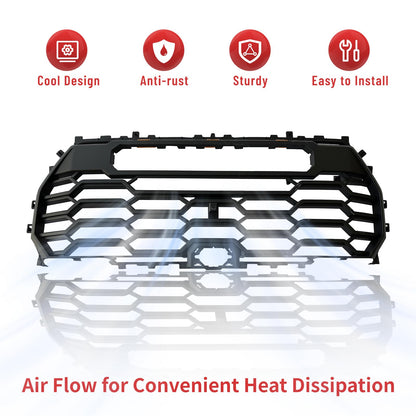 Front Grille with LED Lights and Light Bar Compatible with 2022-2025 Toyota Tundra