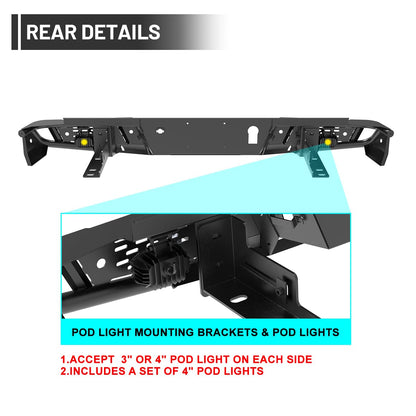 Heavy Duty Offroad Rear Bumper for Ford Ranger 2024 - 2026