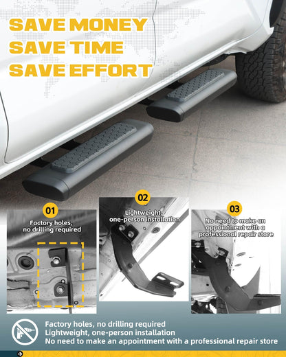 Aluminum Side Steps Fit for 2024 - 2026 Toyota Tacoma Double Cab (Front & Rear Door)