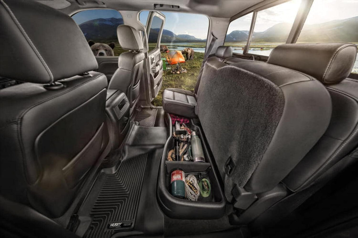 Gearbox Storage Systems Fits 2019-2026 Dodge Ram 1500 Crew Cab with Factory Storage Box (Will NOT fit Models w/Heat/Cool Rear Seats)