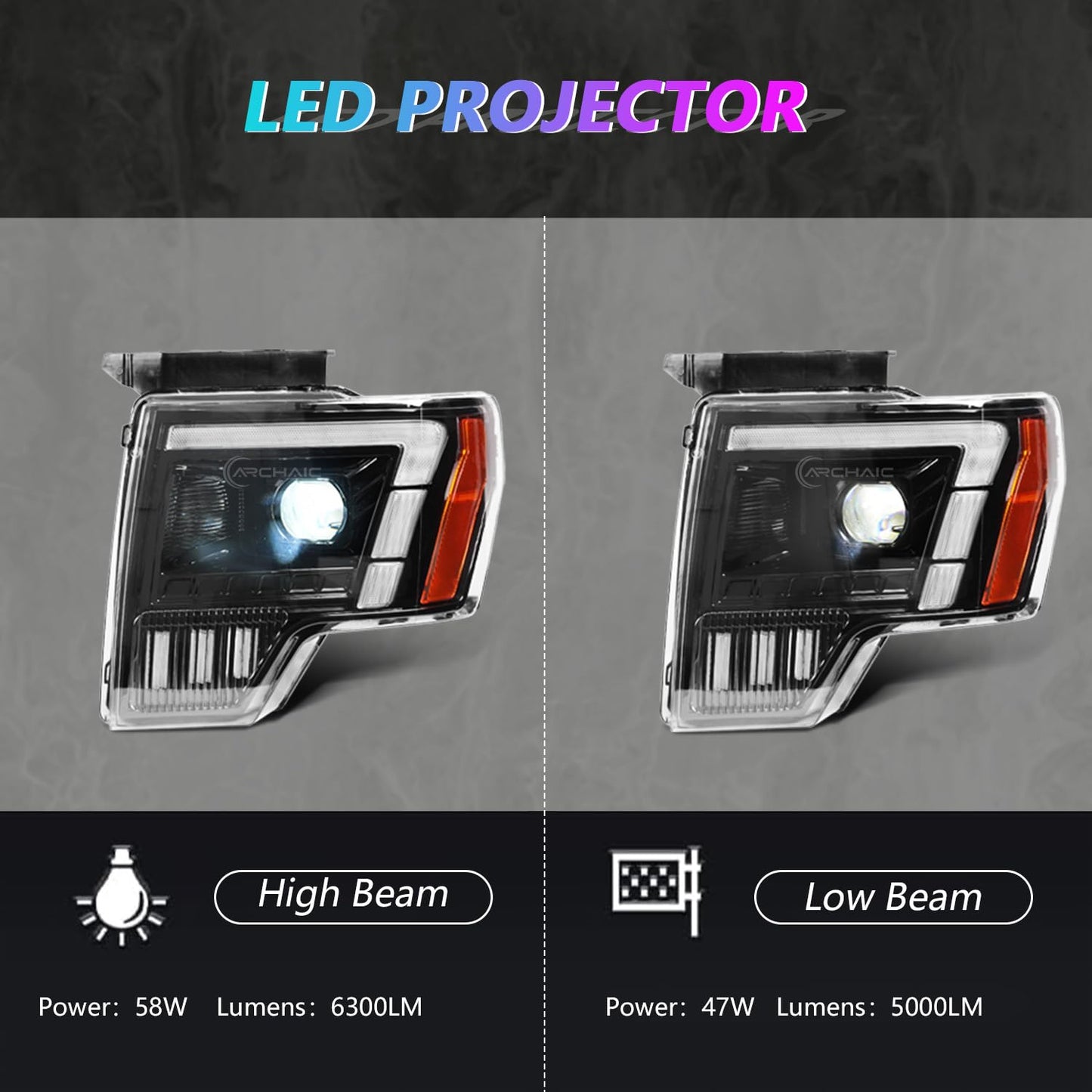 LED Headlights Assembly Compatible with 2015-2017 Ford F150 Pickup XL/XLT/Lariat/King Ranch/Platinum/Limited F150 Raptor 2017-2020