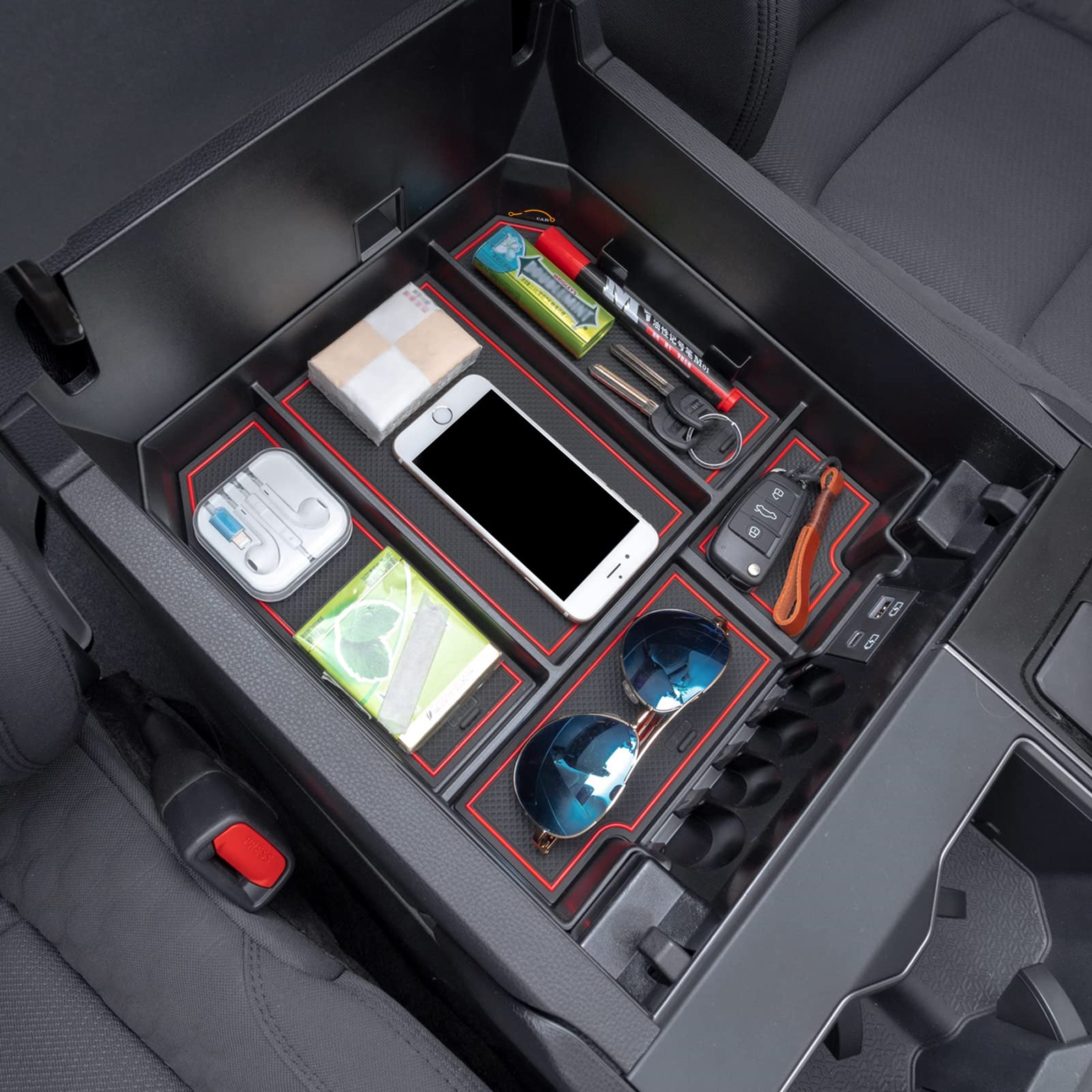 Center Console Organizer Compatible with 2022 - 2025 Toyota Tundra - OMOTOR