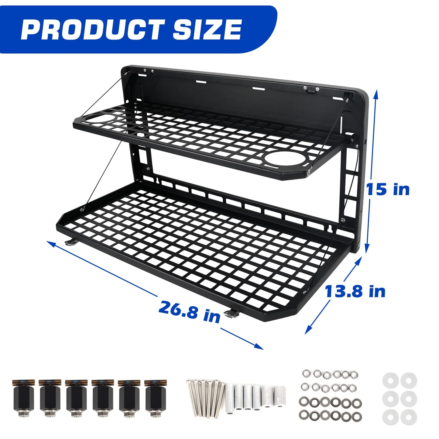 Aluminum Rear Tailgate Table for Jeep Wrangler JL JK JKU JLU
