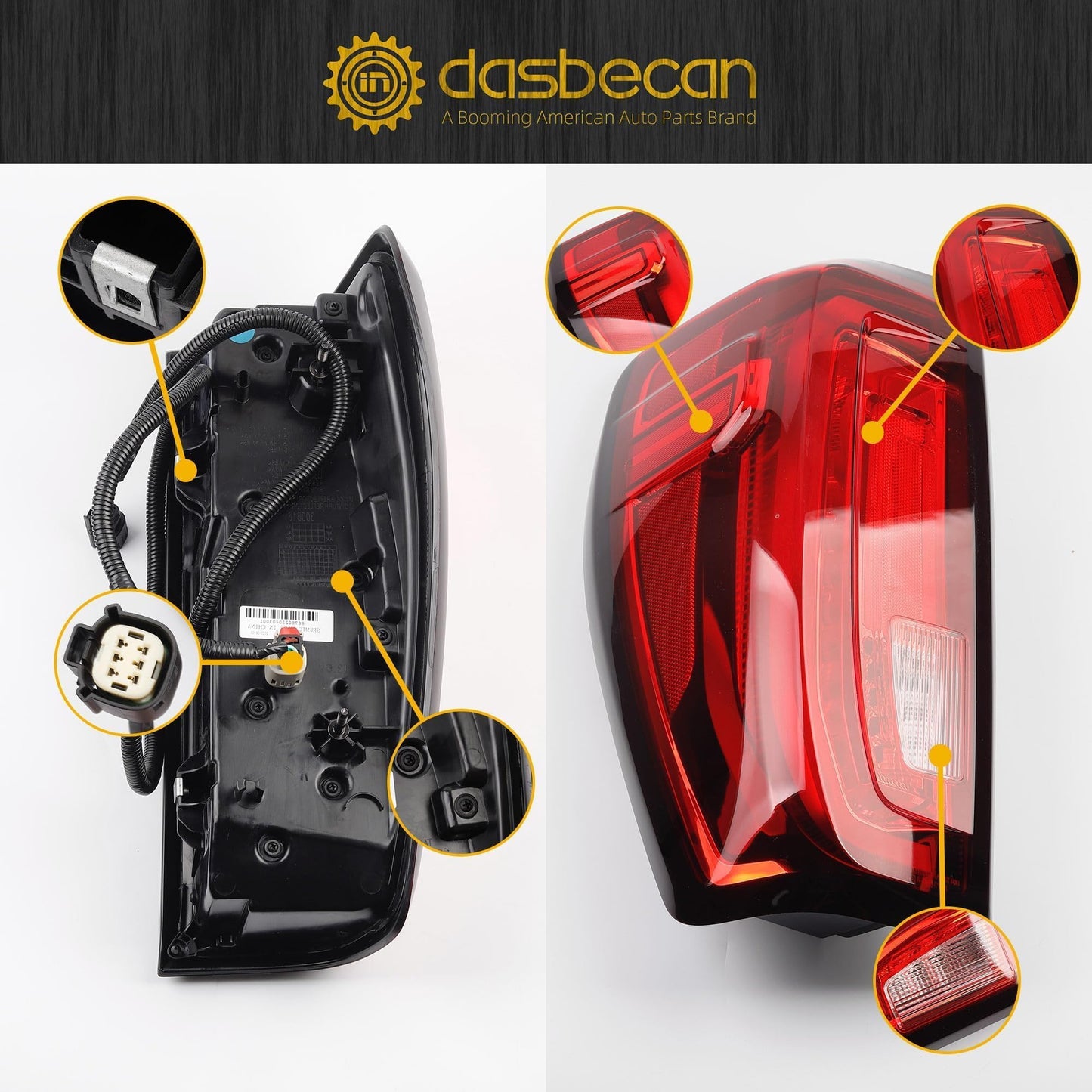 Tail Light Assembly for 2019-2024 GMC Sierra 1500/2500/3500 HD – Left & Right Side, Halogen & LED Rear Lamp