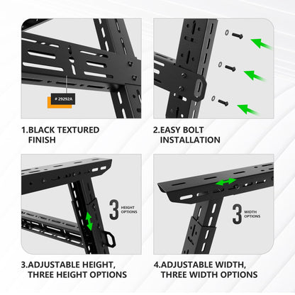 Adjustable 11-13" High Bed Racks Compatible with Tacoma/Ram 1500/ Tundra/Silverado & Sierra 1500/ F150/ Gladiator JT/Titan/Frontier/Canyon/Ranger