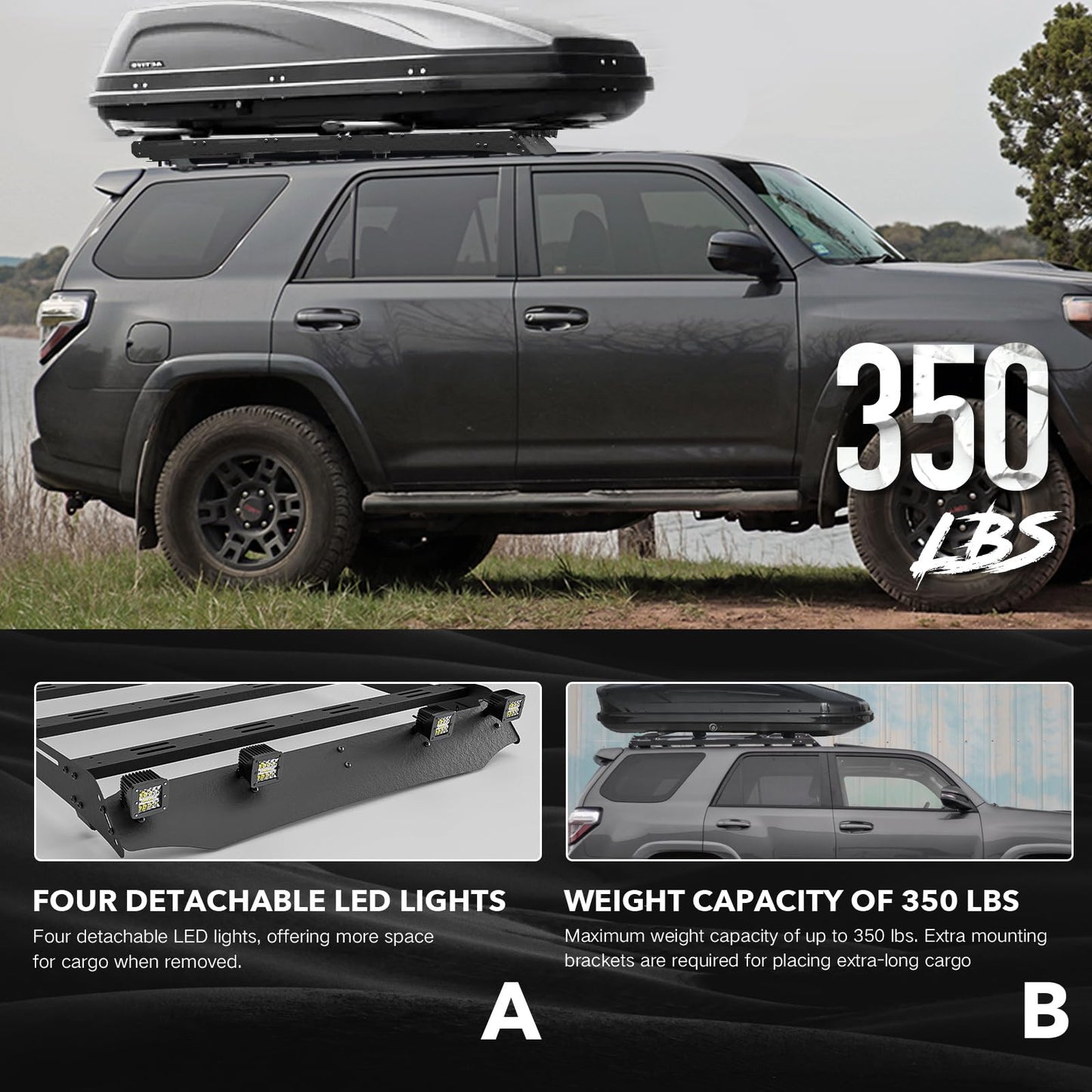 Roof Rack with Led Light for Toyota 4Runner 5th Gen 2010 -2024