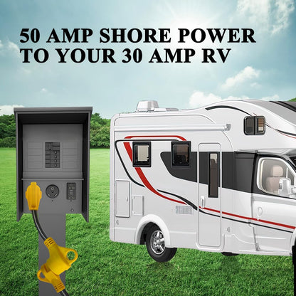 12 Inch RV Power Adapter Camper Cord-50amp Male to 30amp Female