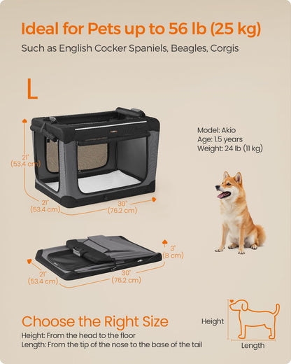 Dog Crate, Collapsible Soft Travel Crate for Large Dogs (3 Year Warranty), Indoor & Outdoor Portable Pet Kennel with Chew-Proof Mesh Window (Dark Gray, 36" L x 25" W x 25" H) ﻿