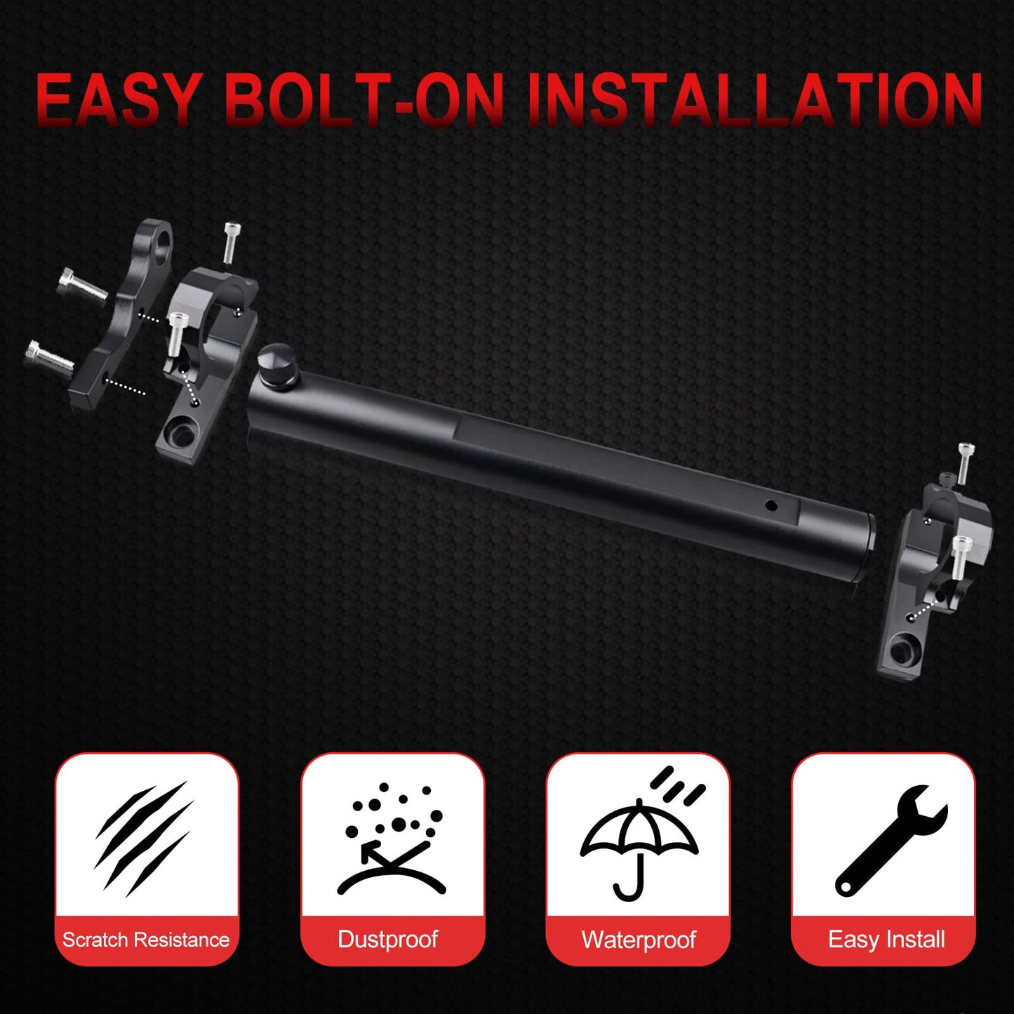 Tailgate Hinge Mounted Single Flag & Antenna Holder Kit Compatible with Jeep Wrangler JK JL Sahara Rubicon & Unlimited (08-17 JK; 18-21 JL)