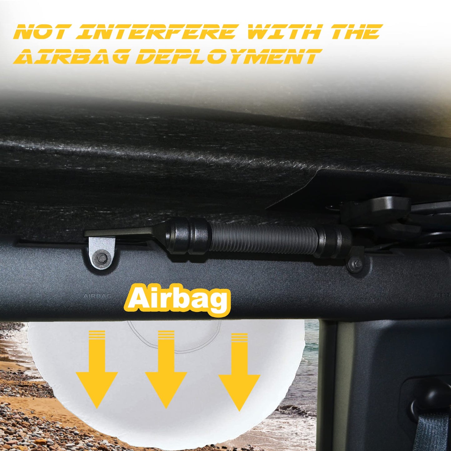 2 Pcs Aluminum Alloy Roll Bar Grab Handles Compatible with Ford Bronco 2021-2025+ Soft & Hard Top