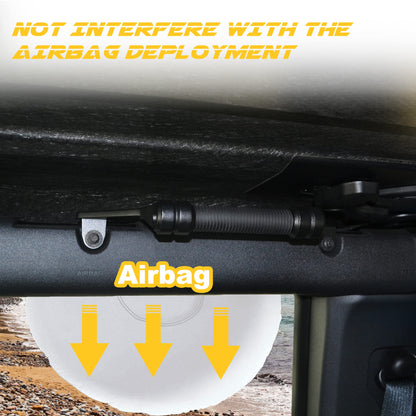 2 Pcs Aluminum Alloy Roll Bar Grab Handles Compatible with Ford Bronco 2021-2026 Soft & Hard Top