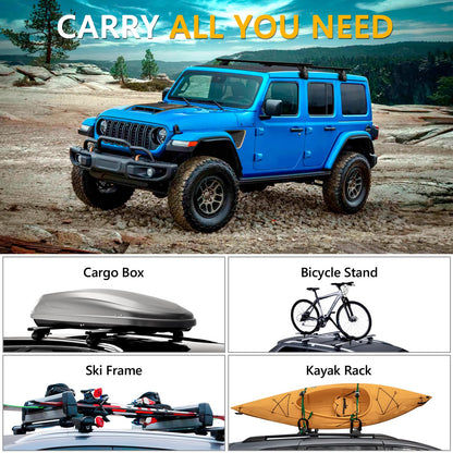Cross Bars Roof Rail Racks Fit for Jeep Wrangler JK JL Gladiator JT 2007-2026