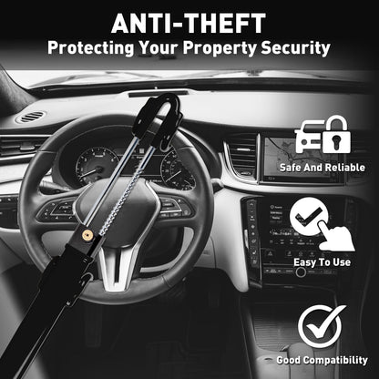 Heavy Duty Steering Wheel Lock Anti-Theft Car Device Security For Cars Trucks Vans and SUVs with 3 Keys - OMOTOR