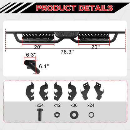 Crew Cab Running Boards Compatible with Ford Ranger 2019-2025 SuperCrew Cab (4 Full Size Doors)