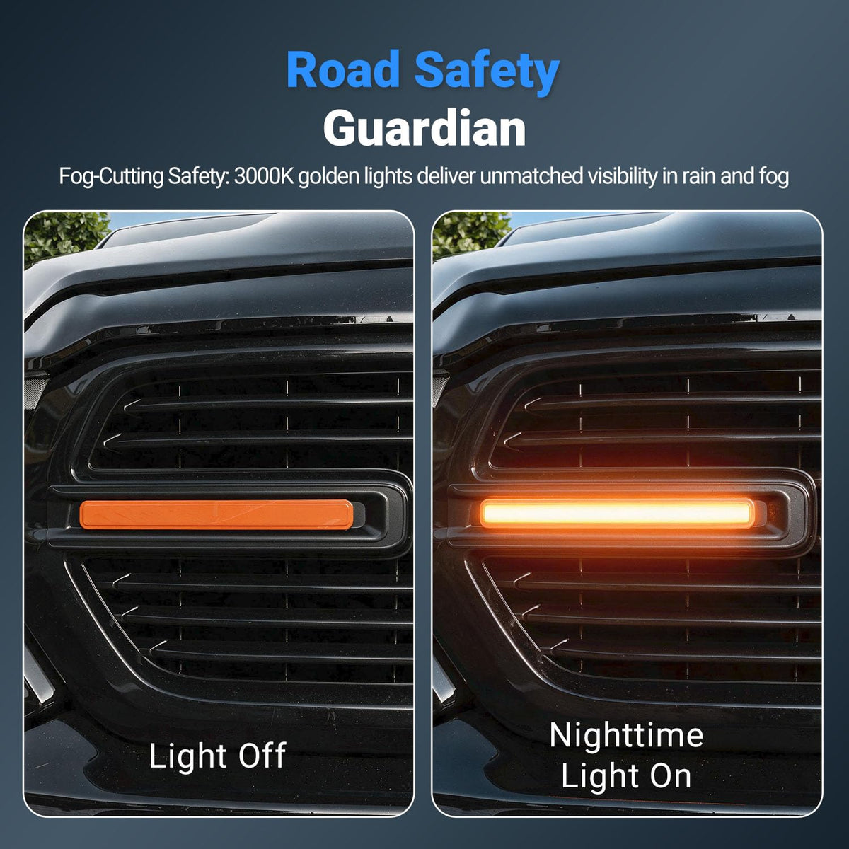 LED Front Grille Lights Compatible with 2019-2024 Dodge RAM 1500 Big Horn/Tradesman/Laramie