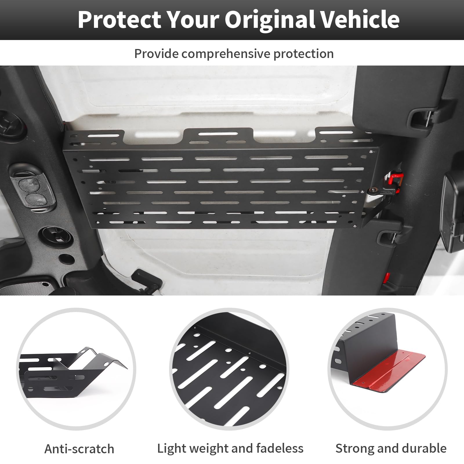 Rack Overhead Molle Panel Accessories Fit for 2018-2025 Jeep Wrangler JL JLU, for 2018-2025 Jeep Gladiator JT - OMOTOR