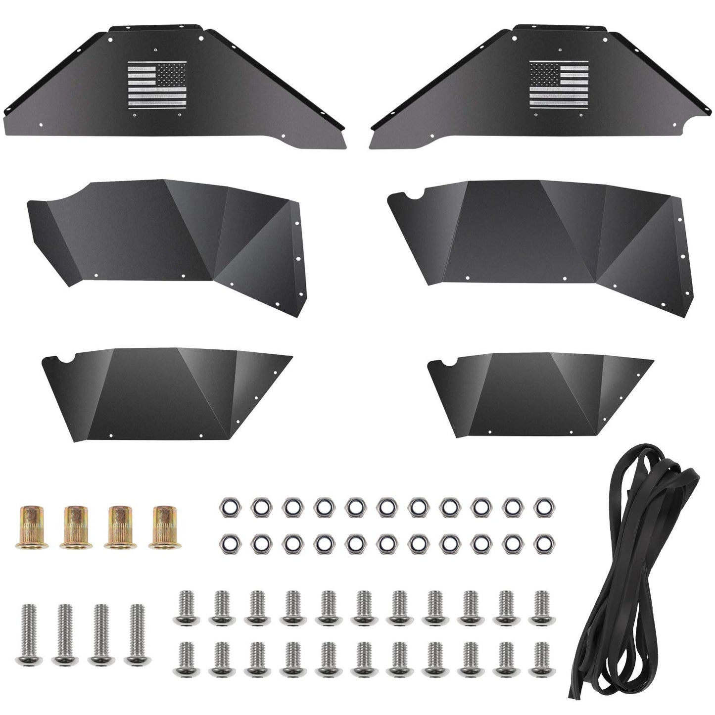 Black Inner Fender Liner Compatible with Wrangler 2007-2018 JK JKU & Unlimited 2/4 Doors - OMOTOR