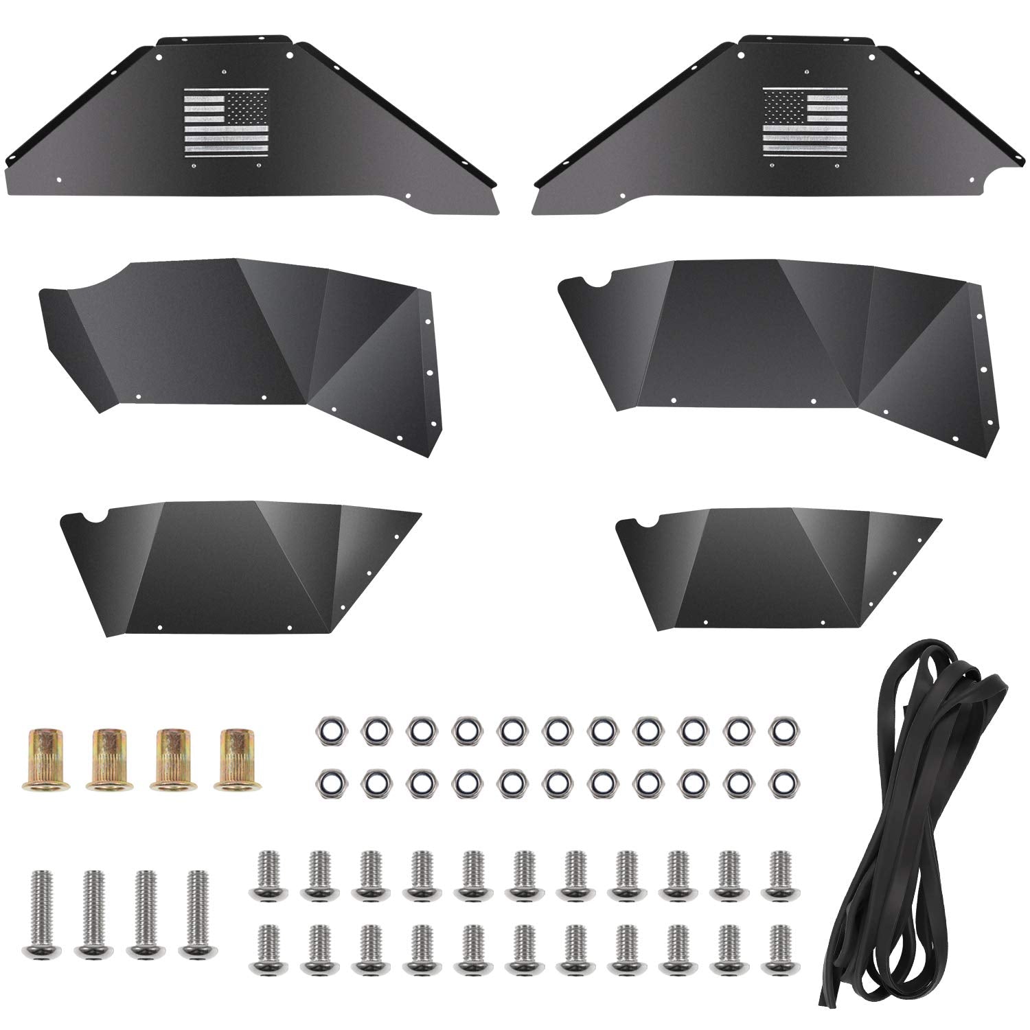 Black Inner Fender Liner Compatible with Wrangler 2007-2018 JK JKU & Unlimited 2/4 Doors - OMOTOR