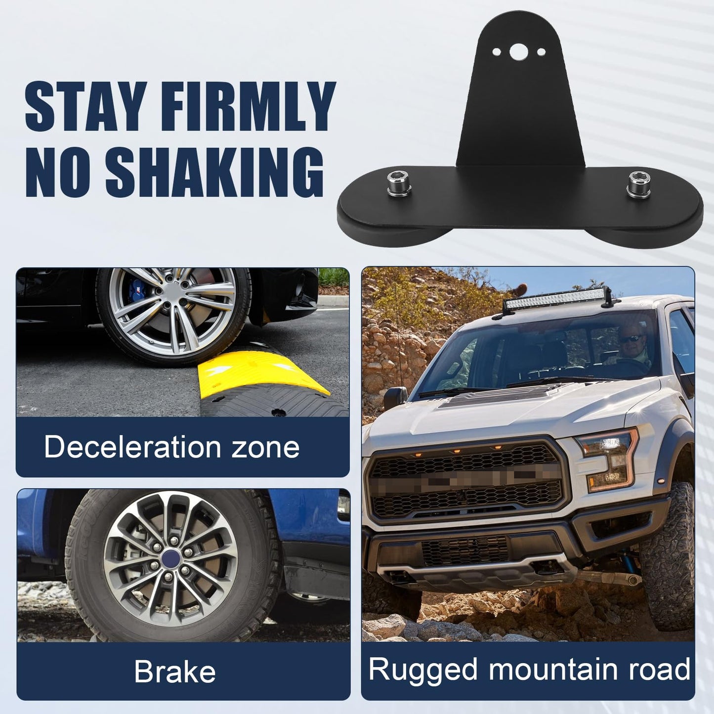 2PCS Magnetic Base Light Bar Mounts for LED Pod Work Lights Auxiliary Driving Lamp on Roof Hood of Off Road Truck SUV Tractor Golf Cart Boats