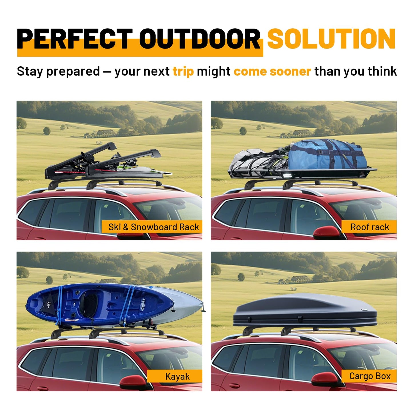 220lb Lockable Roof Rack Cross Bars Compatible with Ford Bronco Sport Base & Bigbend & Outer Banks & Badlands & First Edition 2021 - 2025