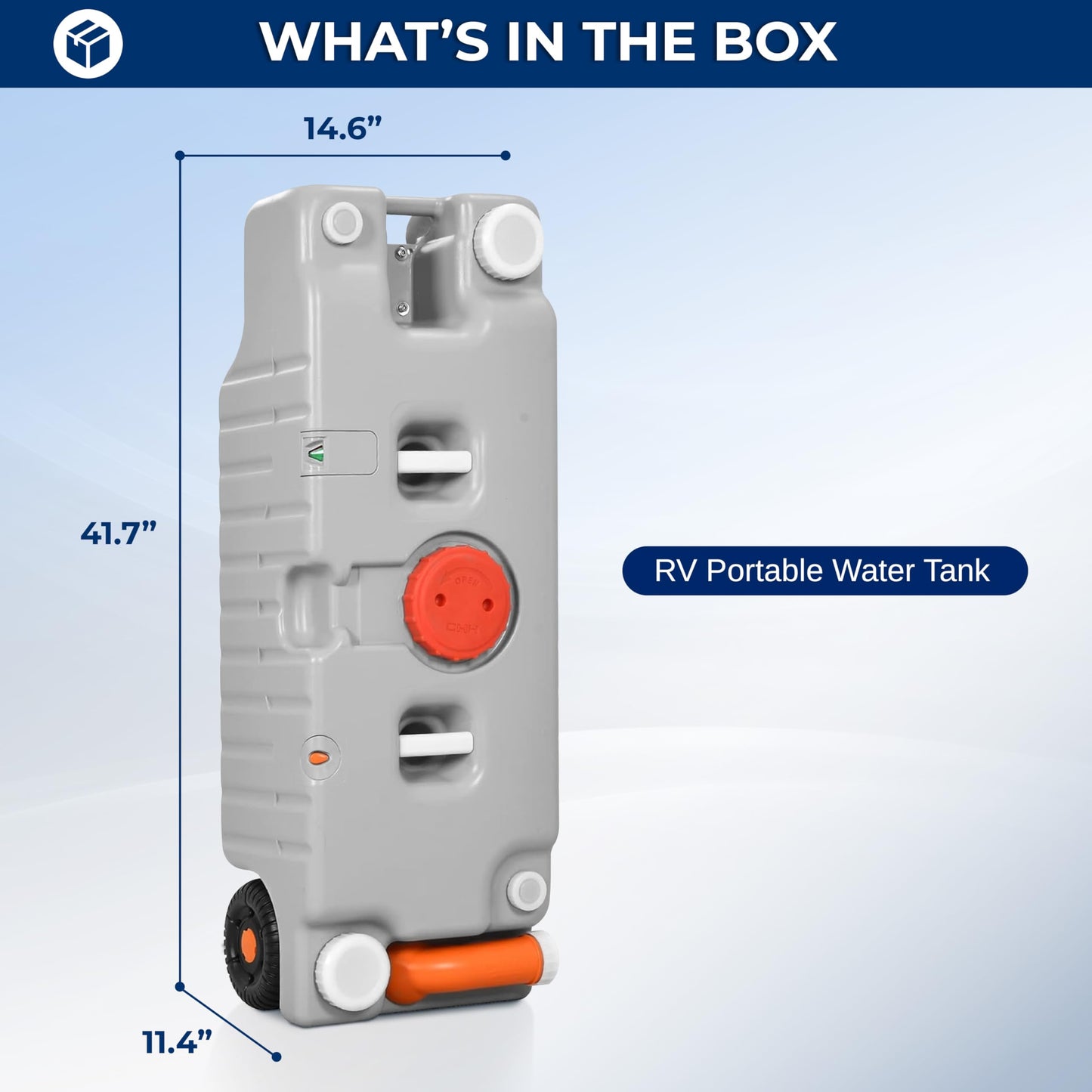 RV Portable Water Tank with Large Wheels for Easy Transport