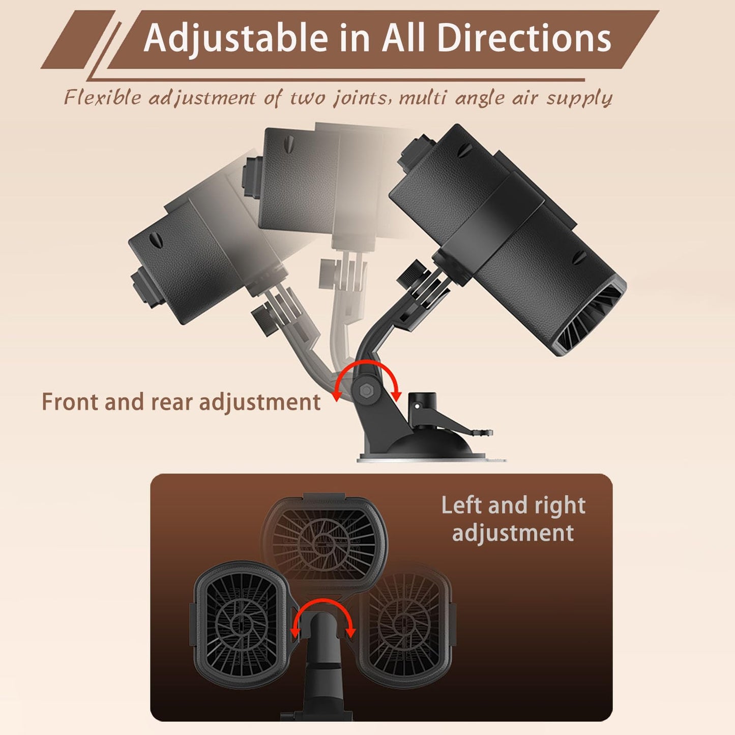 12V New Portable Car Heaters for Vehicle for Winter (black)