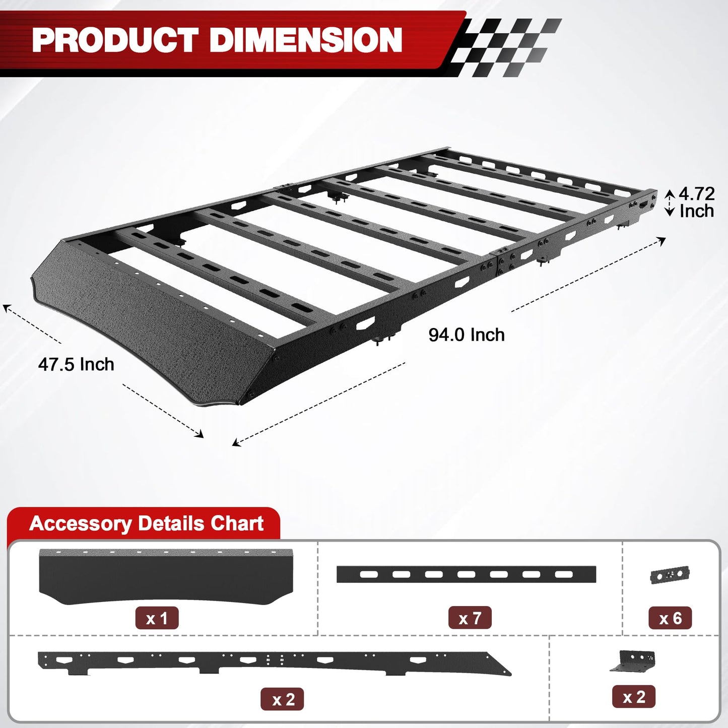 Roof Rack Compatible for Toyota Land Cruiser Prado LC250 2024-2025 / Lexus GX550 2024-2025