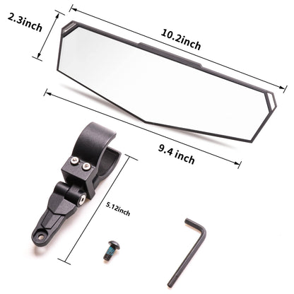 RZR Rear View Center Mirror with ShatterProof Glass and 360 Adjustable Joint Ball