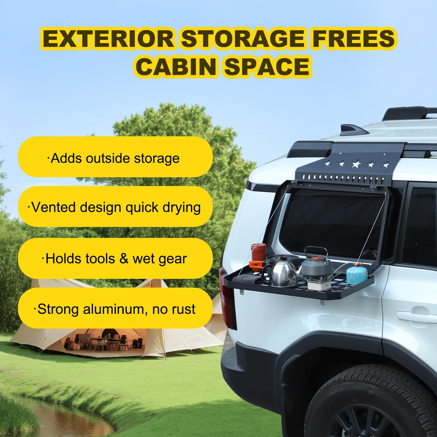 Rear Side Window Storage Molle Panel Compatible with Toyota Land Cruiser Prado 250 J250 LC250 2024 2025