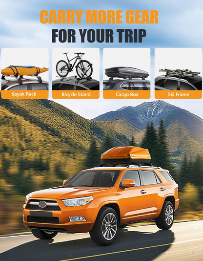 330lbs Aluminum Roof Rack Cross Bars Compatible with Toyota 4Runner 2010-2024 (with Raised Side Rails)