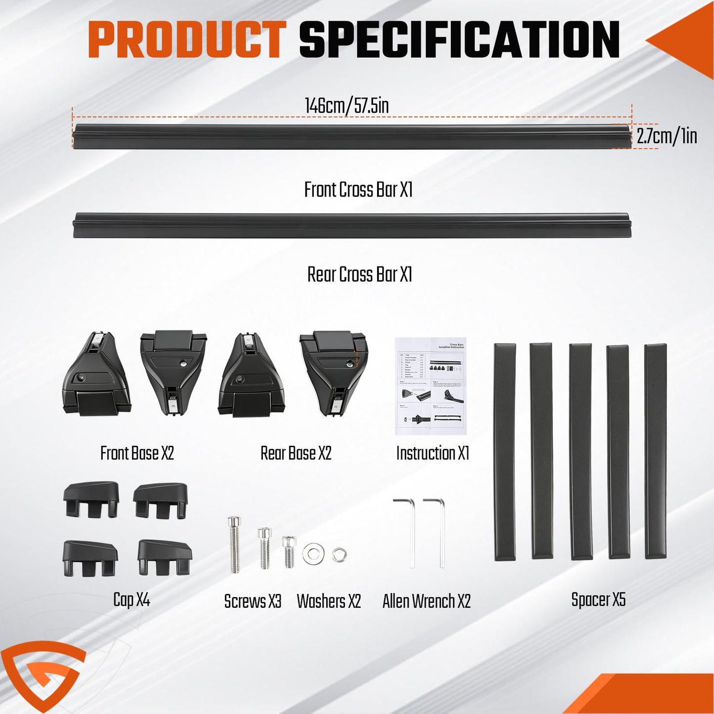 Roof Rack Cross Bars Compatible with Jeep Wrangler JL JK  Gladiator JT 2007-2026 with Anti-Theft Metal Lock, 2 & 4 Door