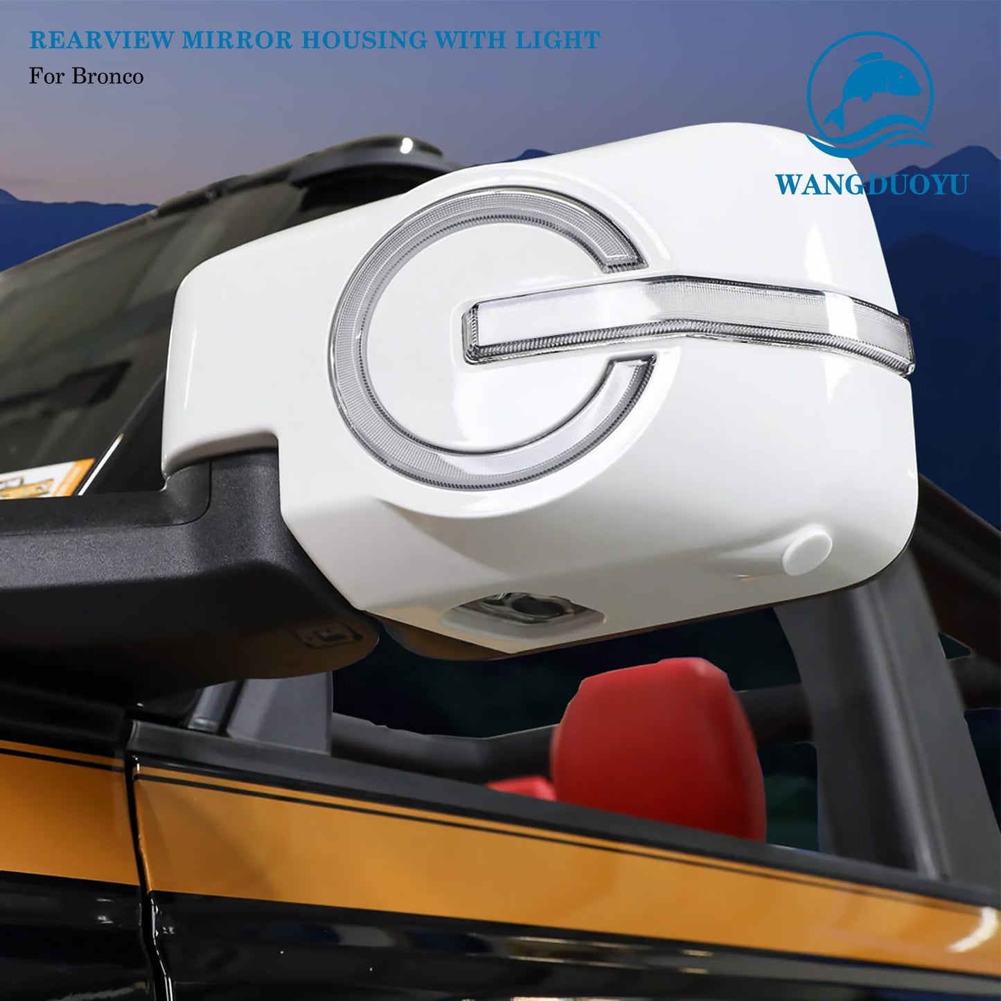 Rearview Mirror Cover Compatible with 2021-2023 Bronco 2/4 Door (Not Sport)