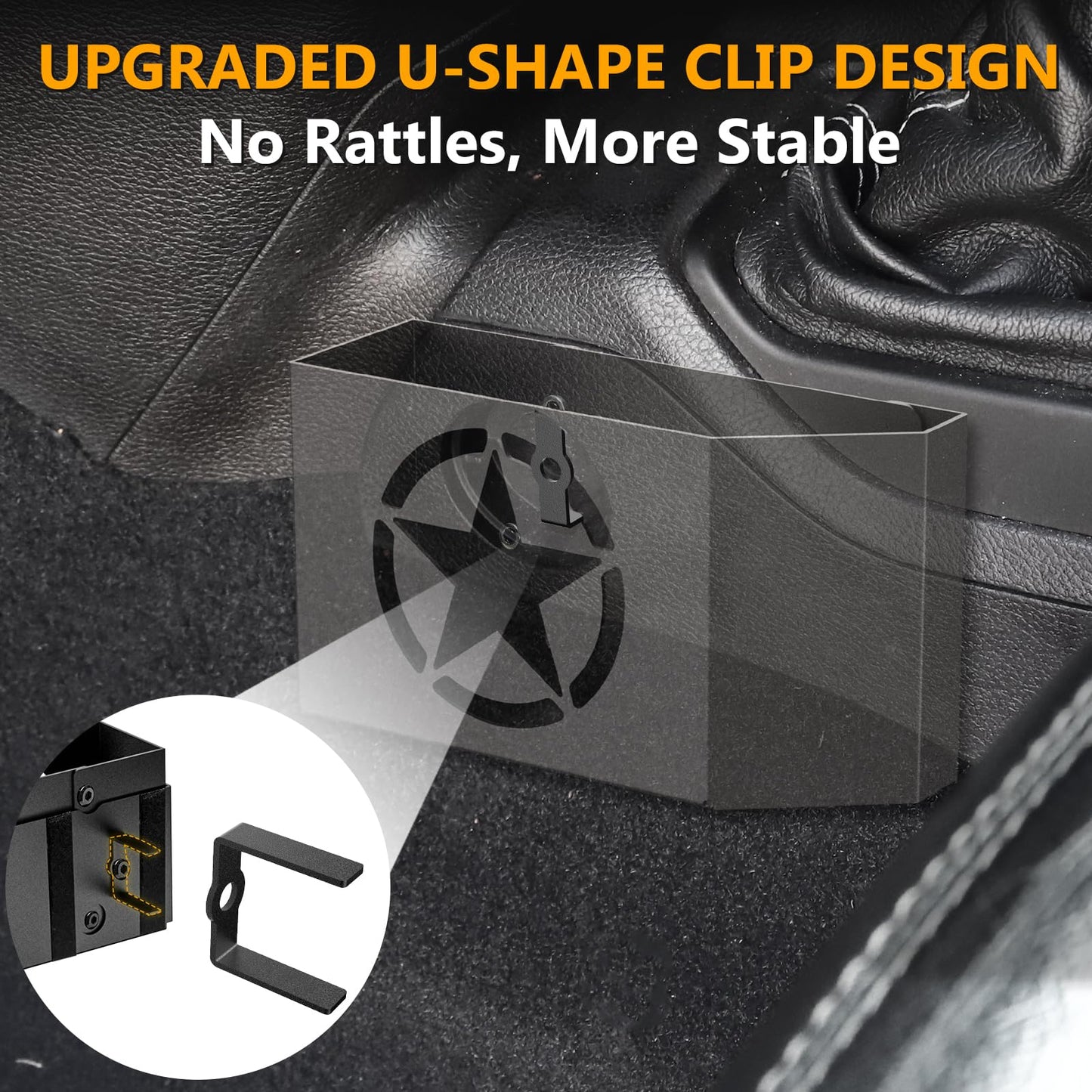 Upgrade Metal Gear Shift Center Console Organizer for Jeep Wrangler Gladiator JL JLU 2023-2025 2022-2018 Rubicon Sahara 4xe (Not for JK/JKU) - OMOTOR