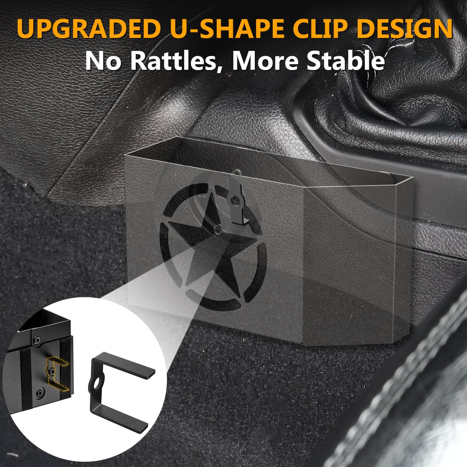 Upgrade Metal Gear Shift Center Console Organizer for Jeep Wrangler Gladiator JL JLU 2023-2025 2022-2018 Rubicon Sahara 4xe (Not for JK/JKU) - OMOTOR