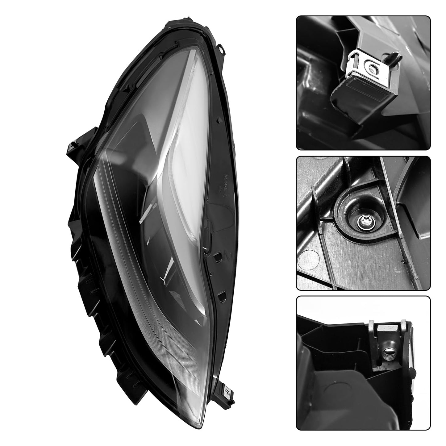 Left Driver/ Right Passenger Side LED Projector Headlight Assembly Replacement for Tesla Model Y 2020-2025 Fits for Tesla Model 3 2021-2023
