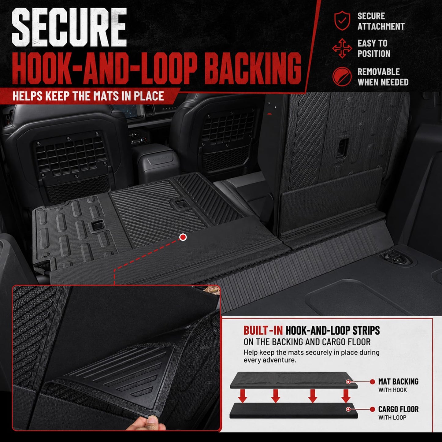 Rear Seat Back Cover Backrest Protector with Dog Seat Liner for Ford Bronco 2/4 Door 2021 - 2026