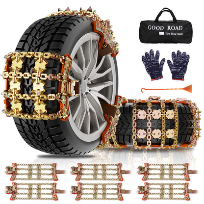 6 Pack Thickened Snow Chains For Truck SUV in Snow, Ice, Sand and Mud (175-265)